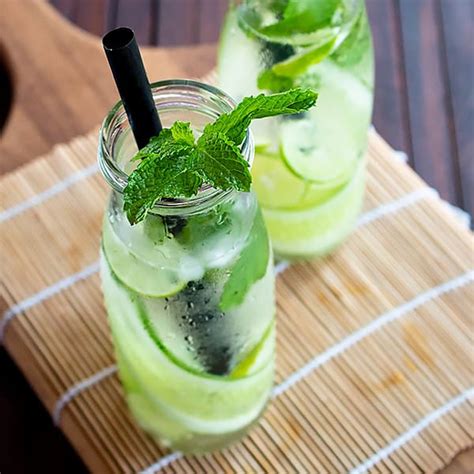 Fresh Lemon Cucumber Mint Water Masala Herb