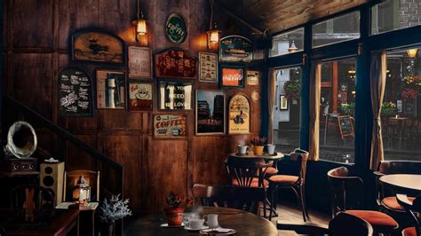 Rainy Coffee Shop Ambience Smooth Acoustic Music For Relaxation