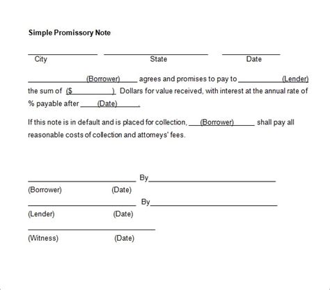 FREE 34 Promissory Note Templates In Google Docs MS Word Pages PDF