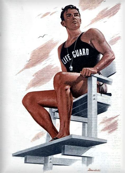 Life Guard 1948 Lifeguard Vintage Illustration Vintage Life