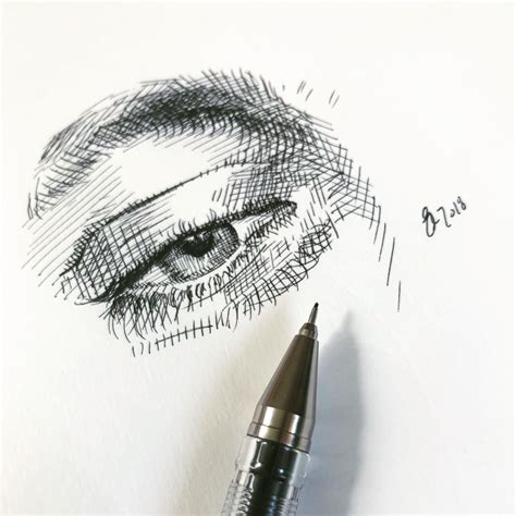 Cross Hatch Eye Sketch Lithiem Eye Sketch Hatch Art Hatch Drawing