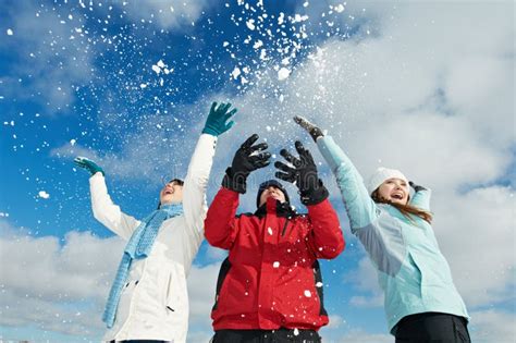 Young People In Winter Stock Photo Image Of Emotion 35810304