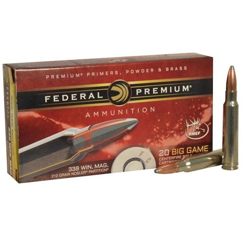 Premium 338 Federal Ammo Winchester Magnum 210 Grain