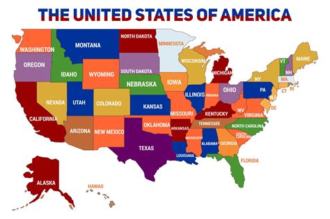 10 Best Printable Usa Maps United States Colored