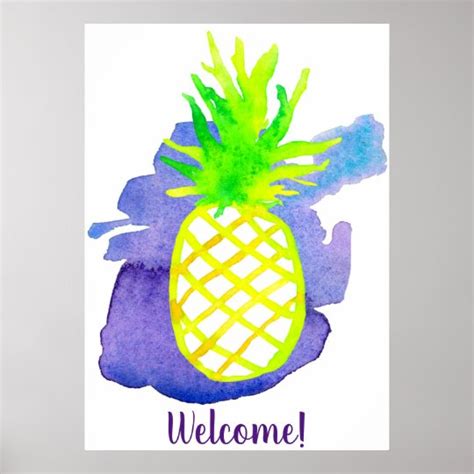 Pineapple Fruit Hospitality Welcome Sign Uk