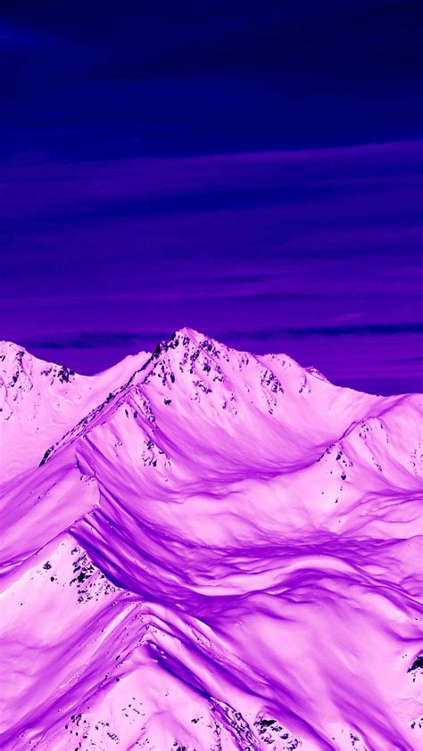 1440x2560 Pink Mountains Peaks Glacier Aerial View Wallpaper Pink