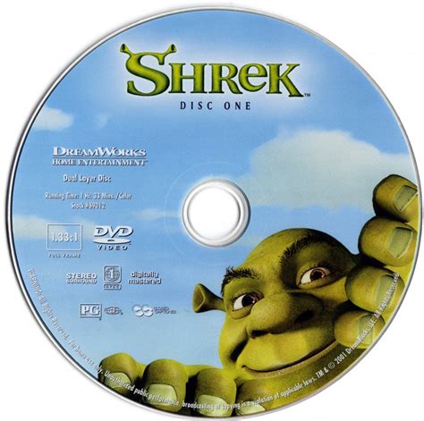 Shrek Se Disc1 Scanned Dvd Labels Shrek2 Dvd Covers