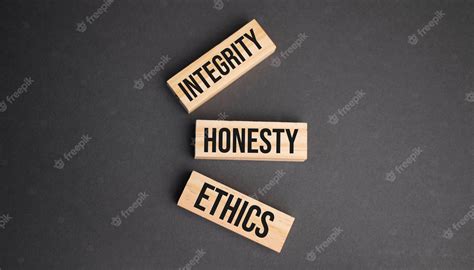 Premium Photo Integrity Honesty Ethics Words On Wooden Blocks On