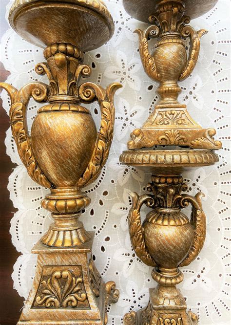 Three Pillar Candle Holders Grecian Urn Pillar Candle Etsy