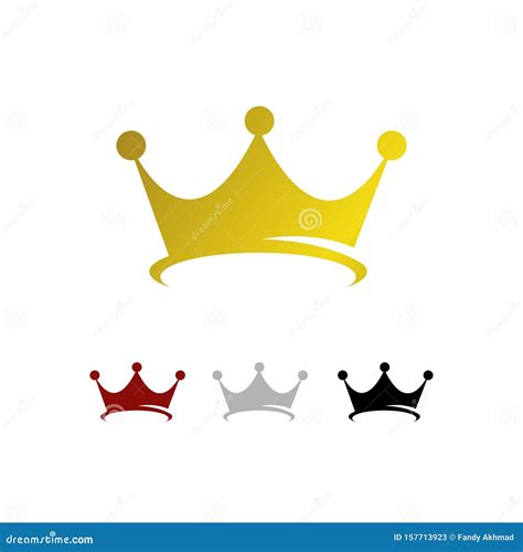Gold Luxury Crown Logo Vector Royal King Queen Abstract Design Stock