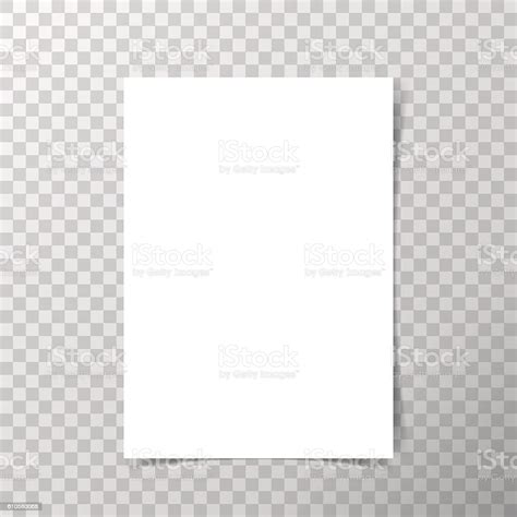 Vector A4 Format Paper With Shadows On Transparent Background Stock