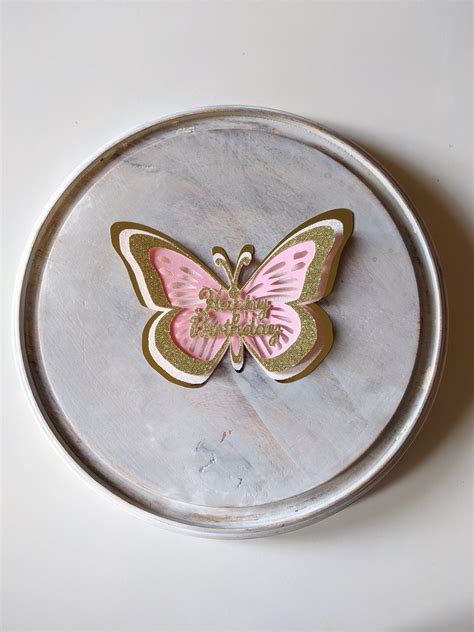 3D Butterfly Happy Birthday SVG Butterfly Cake Topper | Etsy