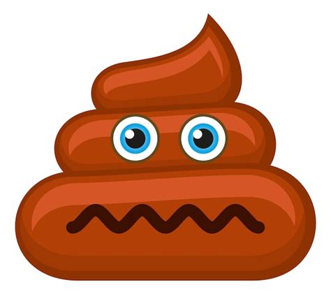 Premium Vector Frustrated Poop Sign Sad Pile Of Poo Emoji Isolated