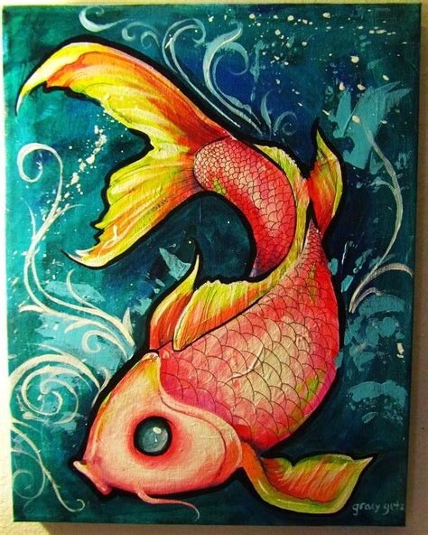 Koi Fish By Gracyg On Deviantart Koi Art Fish Painting Fish Drawings