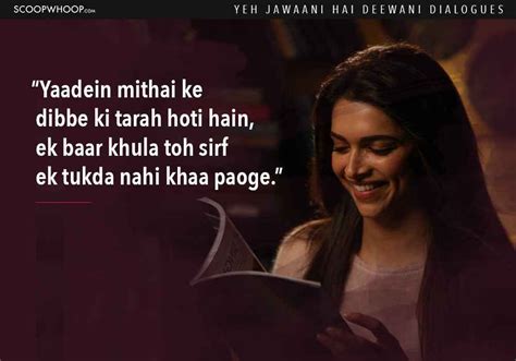 So here are the best yeh jawaani hai deewani dialogues & quotes. 14 'Yeh Jawaani Hai Deewani' Dialogues That Prove It's Our ...