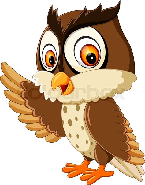 Illustration Of Cute Owl Cartoon Stock Vector Colourbox
