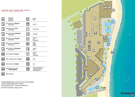 Resort Map Riu Cancun Cancun Mexico