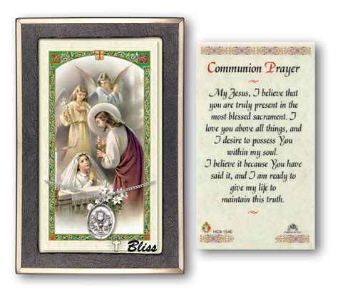 First Holy Communion Prayer Cards With Medal