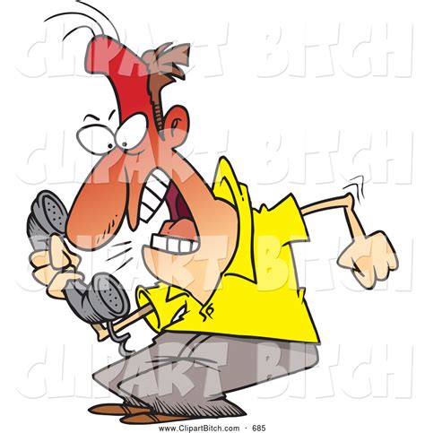 Clip Vector Cartoon Art Of A Frustrated Cartoon Irate Man Screaming