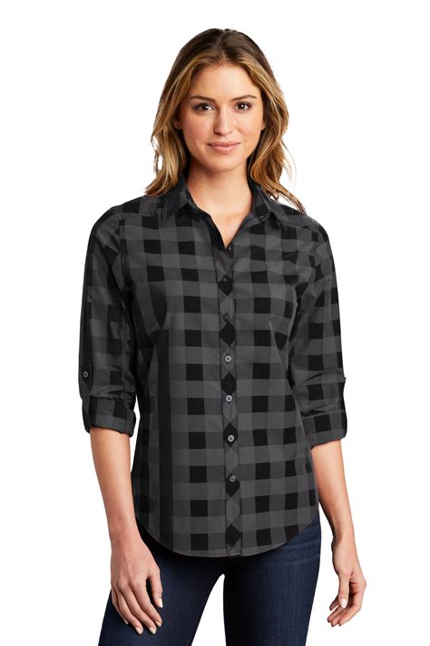 Port Authority Ladies Everyday Plaid Shirt Product Company Casuals