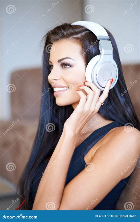 Beautiful Young Woman Listening To Music Stock Photo Image Of