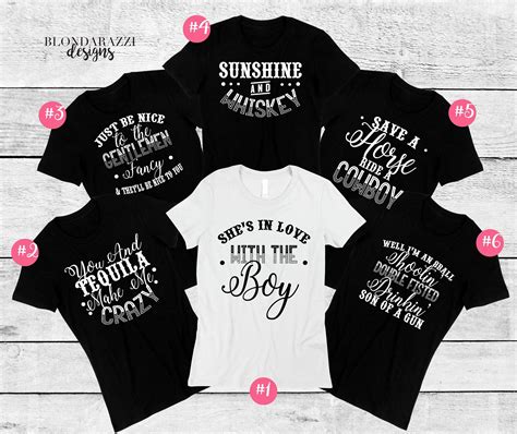 Country Music Bachelorette Party Crew Neck Shirts With Song Etsy Bachelorette Party Shirts
