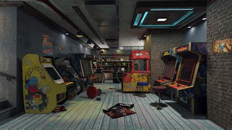 Artstation Retro Abandoned Arcade Shop