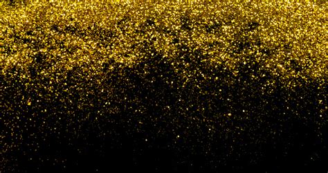 Gold Glitter Isolated On Black Background Stock Photo Download Image