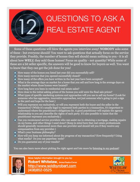 three important questions to ask a real estate agent before you commit
