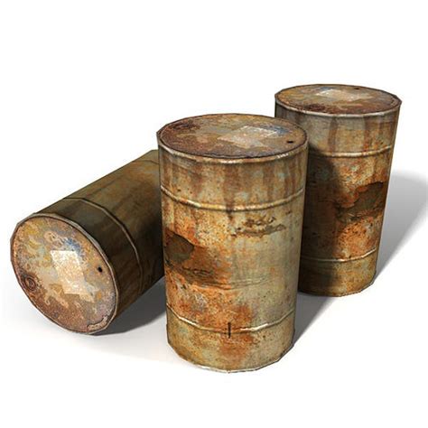 Rusty Gallon Steel Drum D Asset Cgtrader
