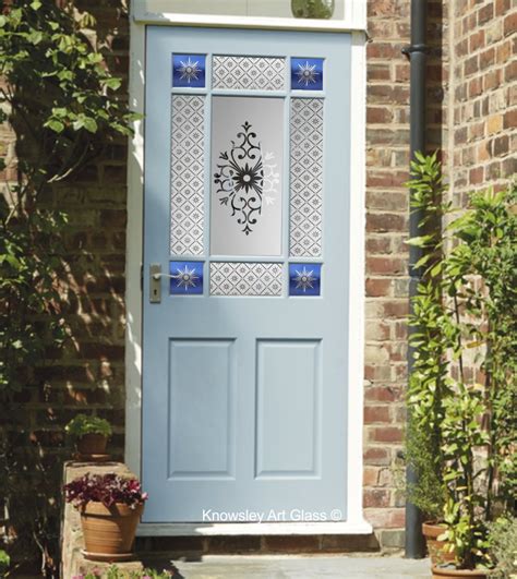 Decorative Etched Glass Downham Door External Wooden Door In Harrogate