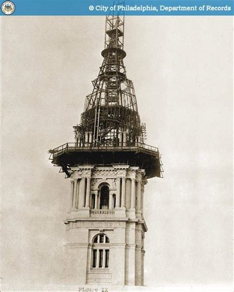 looking at the construction of philadelphia city hall s clock tower philadelphia yimby