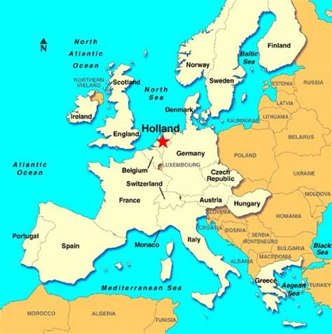 Holland map europe - Map of Holland europe (Western Europe - Europe)