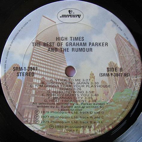 Graham Parker And The Rumour ‎ High Times The Best Of Vinyl