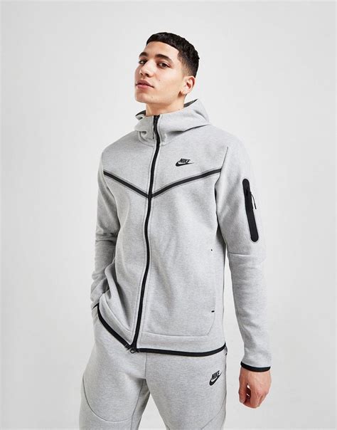 Grey Nike Tech Fleece Full Zip Hoodie Jd Sports