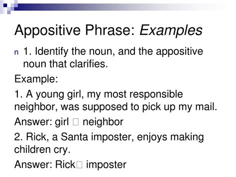 Ppt Appositive Phrases Powerpoint Presentation Free Download Id