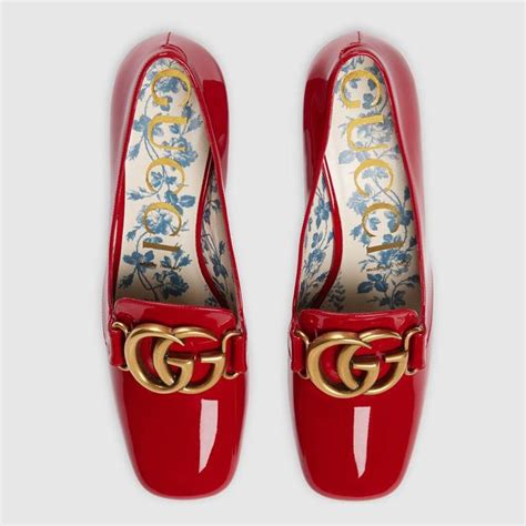 Gucci Patent Leather Mid Heel Pump With Double G Detail 4 Mid Heels