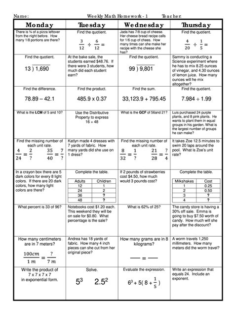 Weekly Math Review Q3 2 Answer Key Fill Out And Sign Online Dochub