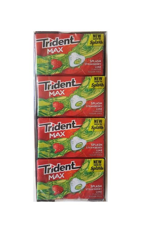 TRIDENT MAX SPLASH MORANGO LIMA CAIXA 16 UNIDADES SEM MARCA