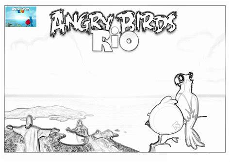 Dibujo Para Colorear De Angry Birds Rio Blu Y Red Bird Disfrutando Las