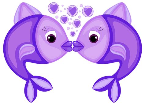 Blue Kissing Fish Clipart