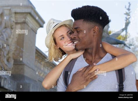 Beautiful Interracial Couple Showing Their Love Stock Photo Alamy