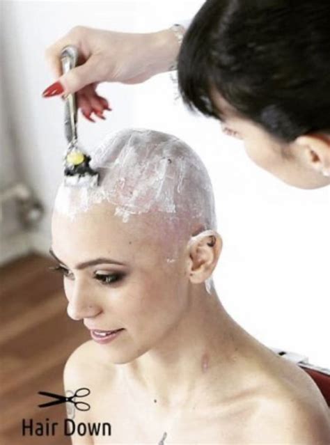 Pin By David Connelly On Bald Women Covered In Shaving Cream