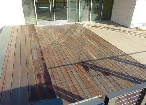Ipe Deck With An Old And Over Applied Stain Ready To Be Restored By Cal