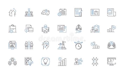 Operations Optimization Line Icons Collection Efficiency Streamlining