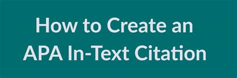 Welcome to the apa citation style tutorial! How to Create an APA In-Text Citation - Citeyouressay.com