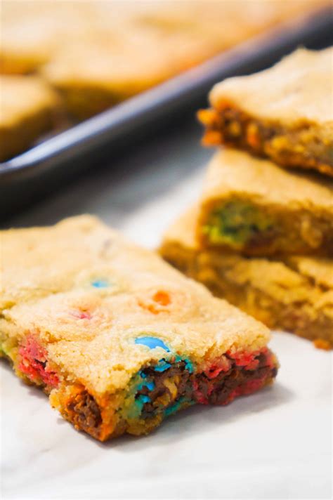 Peanut Butter Cookie Bars With Mandms This Is Not Diet Food