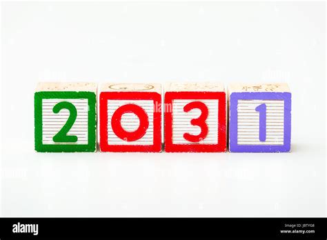 Wooden Block For Year 2031 Stock Photo Alamy