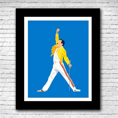 Freddie Mercury Queen Minimalist Art Poster Etsy Uk Minimalist Art