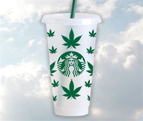 Full Wrap Weed Starbucks Cup Svg Starbucks Cold Cup Venti Etsy